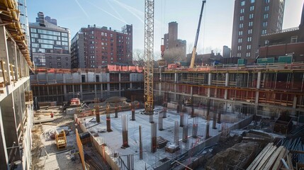 Construction site with crane
