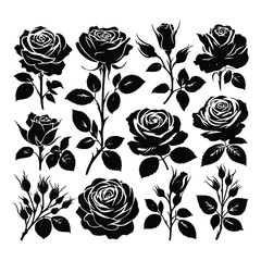 Flower silhouette vector graphics