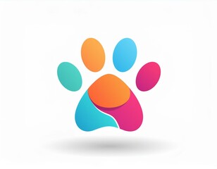 patte de chien multicolore base de logo animal en dessin ia
