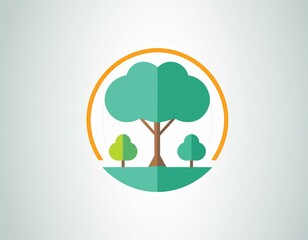 logo avec des arbres pour paysagiste ou jardinier en ia