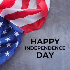 A Beautiful Illustration of Happy Independence Day with American Flag. USA Independence Day Poster
