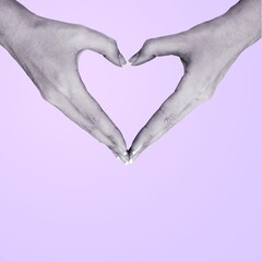 Woman hands show heart shape