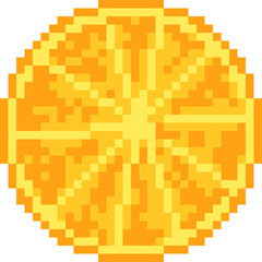 Orange Slice Fruit Pixel Art