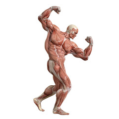 Bodybuilder with muscle Character isolated 3d rendered illustration