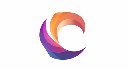 a logo, gradient, C-like symbol, simple, white background