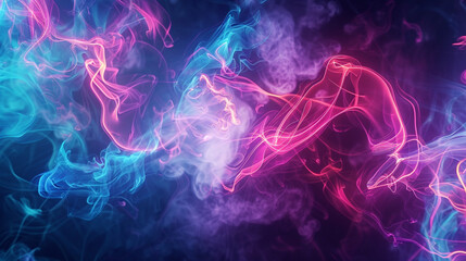 Fototapeta premium a futuristic abstract smokey backgrounds with glowing neon lines, featuring abstract smokey backgrounds