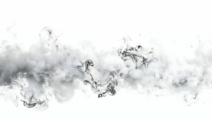 Black and white smoke abstract on white background,generative ai