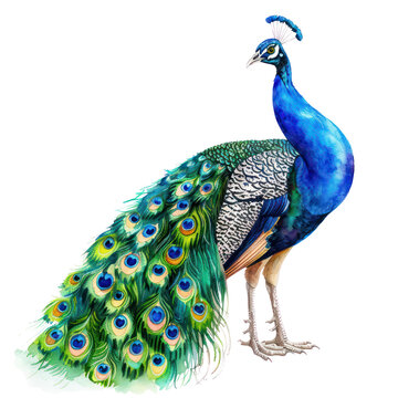 recommend clip art: Peacock watercolor isolate illustration png.