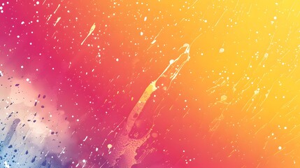 Vibrant Abstract Gradient Background with Dynamic Paint Splatter and Droplets, Artistic Design for Creative Projects, Wallpaper or Banner