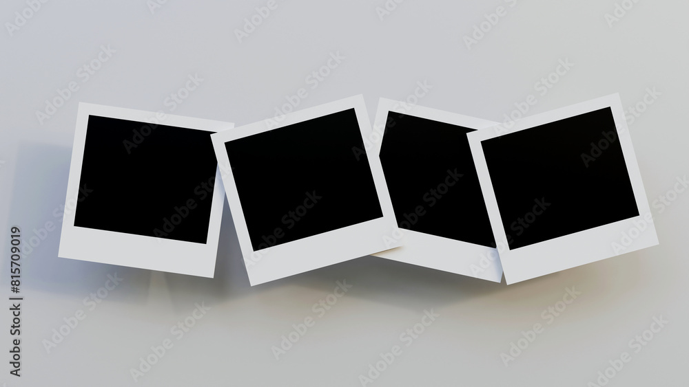 Poster realistic polaroid photo frame mockup set. empty photo frame mock up with shadow.