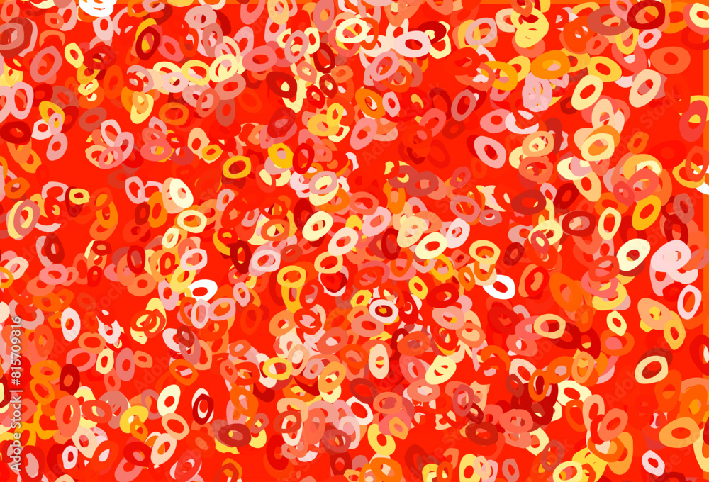 Poster light red, yellow vector layout with circle shapes.