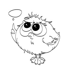 vector outline cartoon chicken