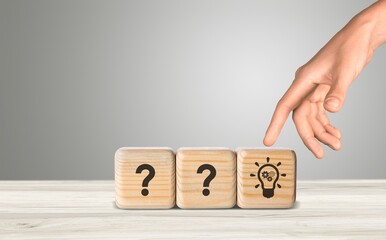 Question marks on cubes, idea or solution concept