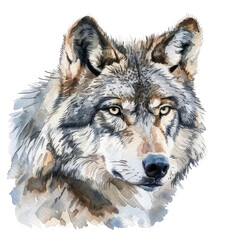 Fototapeta premium Wolf watercolor isolate illustration png.