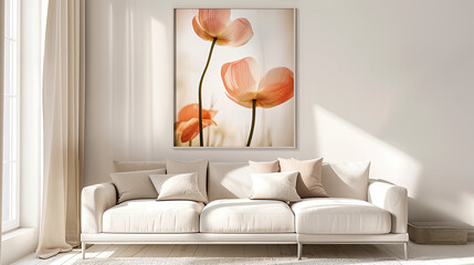 Modern living room interior with sofa 