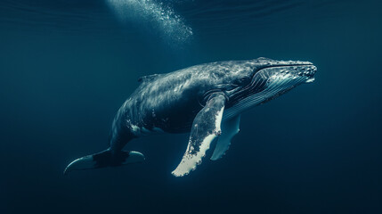 Whale swimming in the ocean