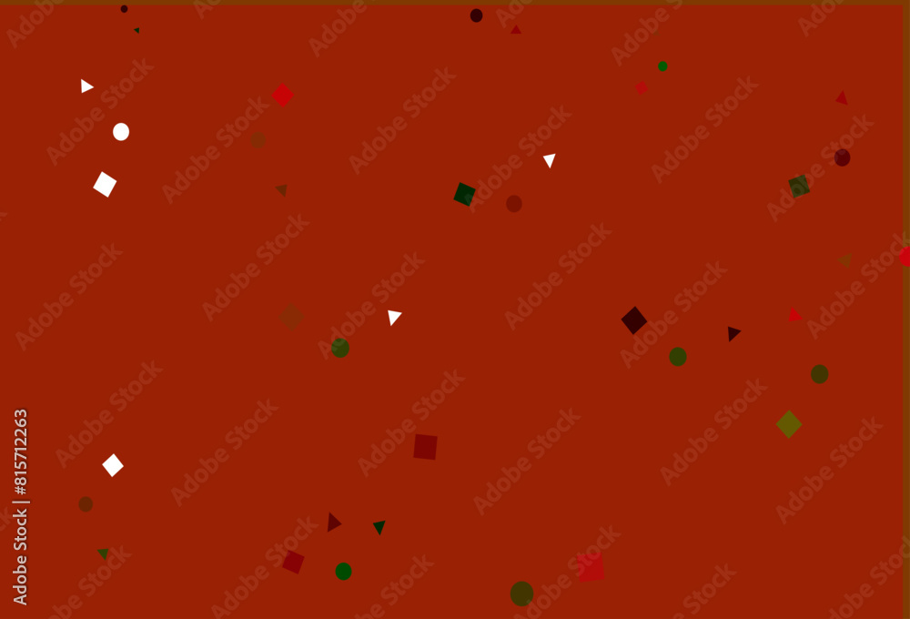 Poster light green, red vector texture in poly style with circles, cubes.