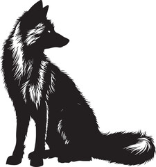 Fototapeta premium silhouette of a fox