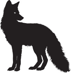 silhouette of a fox