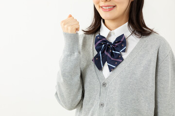 ガッツポーズをする女子高生08