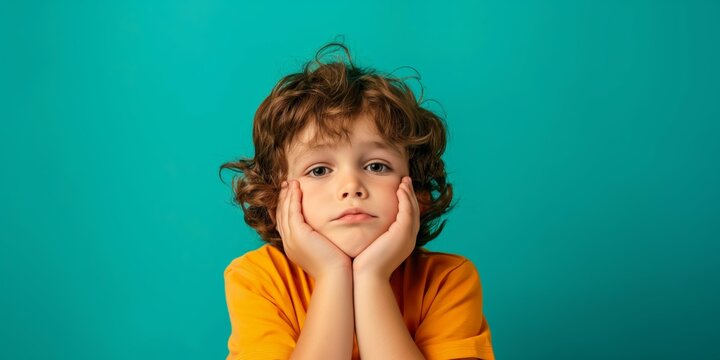 Young boy with a thoughtful expression