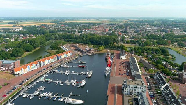 The fortified harbour of Hellevoetsluis, Netherlands.