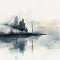 Contemporary abstract watercolor, featuring a minimal luxury design, ideal for stylish and modern wallpapers