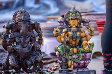 A handmade wooden idol of Lord Ganesh and goddess Laxmi sounds like a beautiful tribute to the...