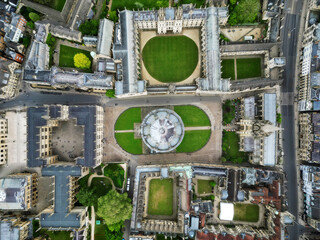 Oxford, United Kingdom. Aerial view of the College Library. Remarkable architecture of University...