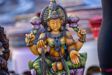 A handmade wooden idol of Goddess Laxmi sounds like a beautiful tribute to the deity's revered...