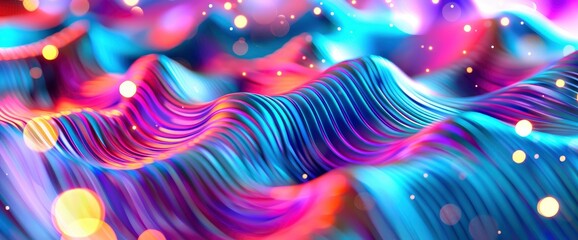 Illustrate A Whimsical Abstract Scene With Flowing Lines And Radiant Holiday Hues, Background HD