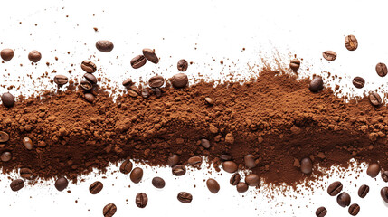 coffee powder isolated on transparent background, coffee powder cut out  - Powered by Adobe