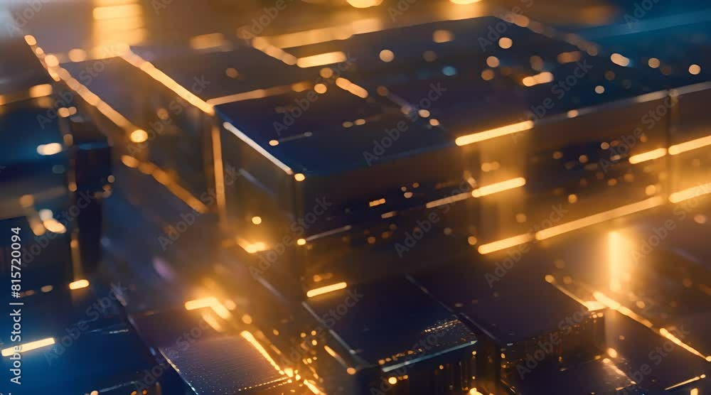 Poster unveiling the enigma: a luminous cube at the heart of a cosmic tapestry
