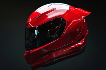 Fototapeta premium Red helmet with a white stripe on it