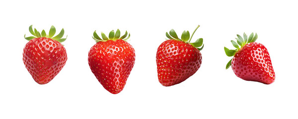 Strawberry isolated on transparent background.