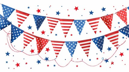 Obraz premium Memorial Day : Patriotic bunting with stars and stripes