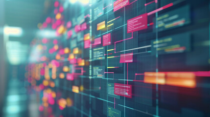 Kanban board showing tasks in progress