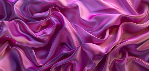 Fototapeta premium Radiant magenta cloth with luminous glow in widescreen.