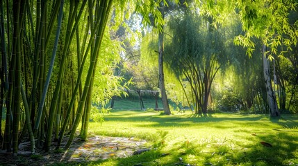 Obraz premium Park bamboo forest