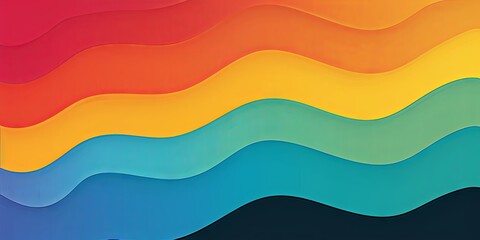 Vibrant abstract waves in colorful gradient