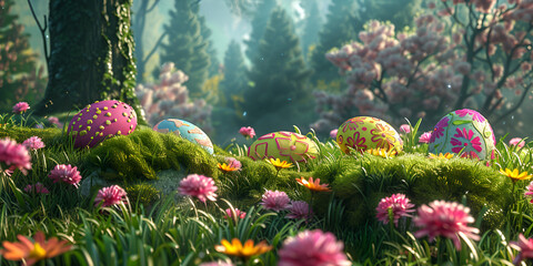 "Blossoming Joy: Easter Egg Hunt in Spring Gardens"
"Nestled Surprises: Easter Eggs Amidst Spring Blooms"
"Egg-citing Finds: Easter Nest in a Tapestry of Spring"