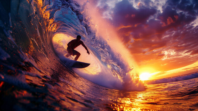man on the crest of a wave