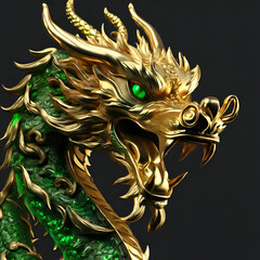golden dragon head