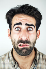 Obraz premium Portrait of a man with shocked expression