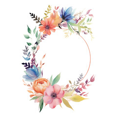 Fototapeta premium Watercolor hand painted frame with tropical green leaves and branches. Frame for wedding invitations, Luxury botanical gold wedding frame elements on white background.