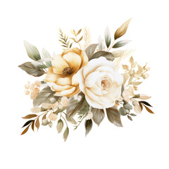 Watercolor flowers for design card, postcard, textile, rose watercolor painting white creamy and pink flower. luxury wedding invitation cards.