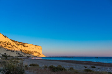 Beach on the coast of Cyprus Zapallo bay..