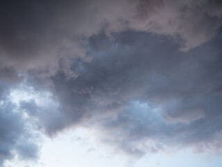 Blue sky after rain,. Beautiful Cumulus clouds flying across the sky,