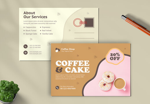 Coffee And Cake Post Card