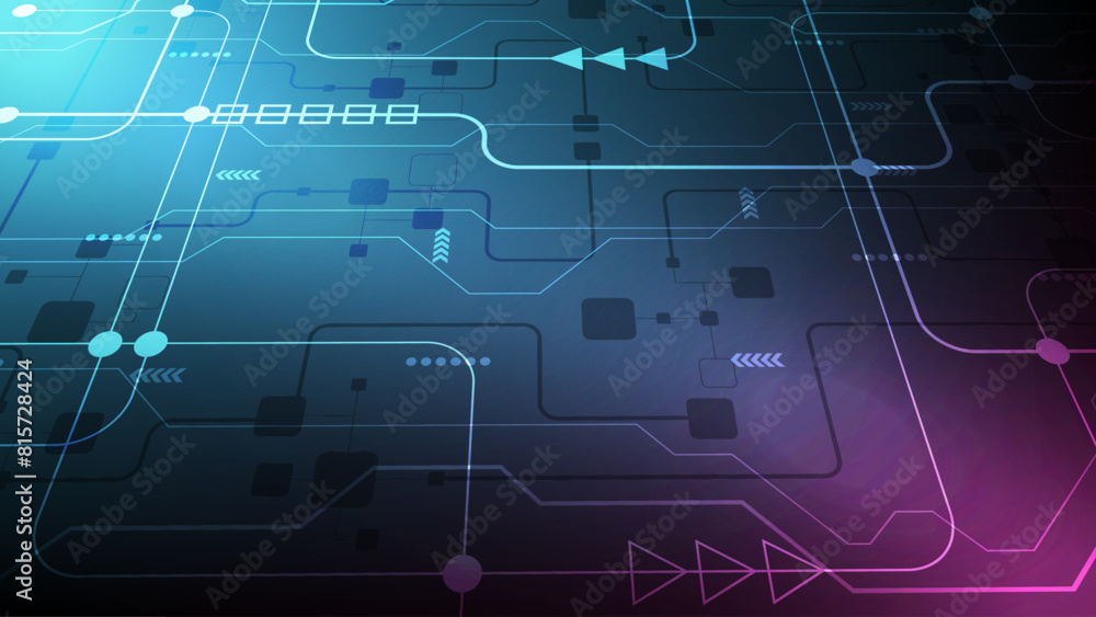 Poster abstract technology circuit background. technology concept. 3d rendering.